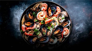 image of a plate of seafood for Seafood Buffet