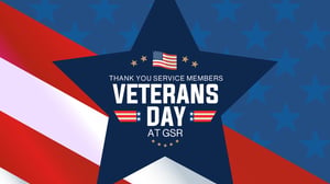 web banner ad for Veterans Day at GSR